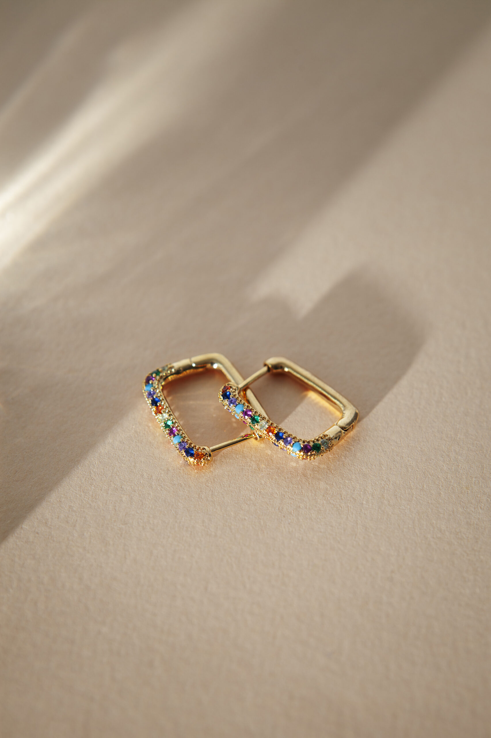 Home aesthetic golden earrings high angle